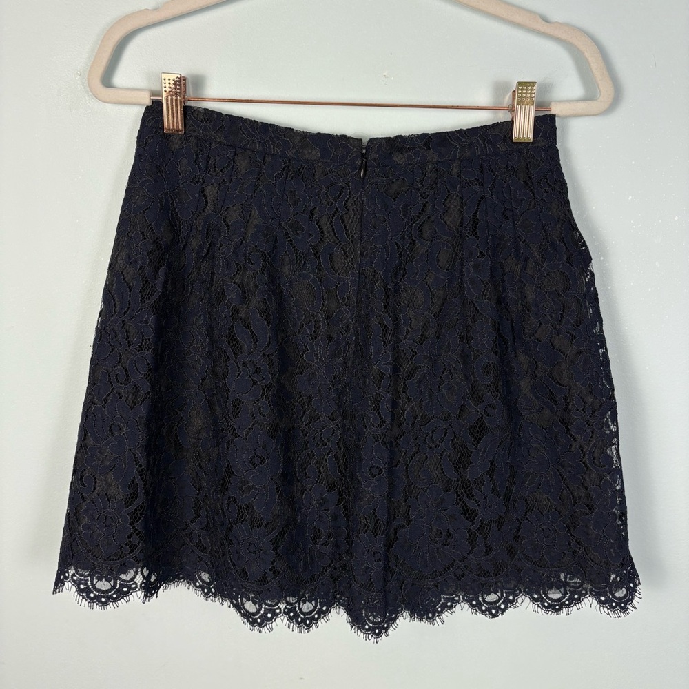 J. Crew Navy Lace Mini Skirt